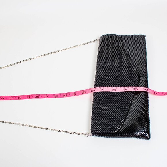 Jessica McClintock Black Metal Mesh Envelope Clutch - Picture 8 of 8